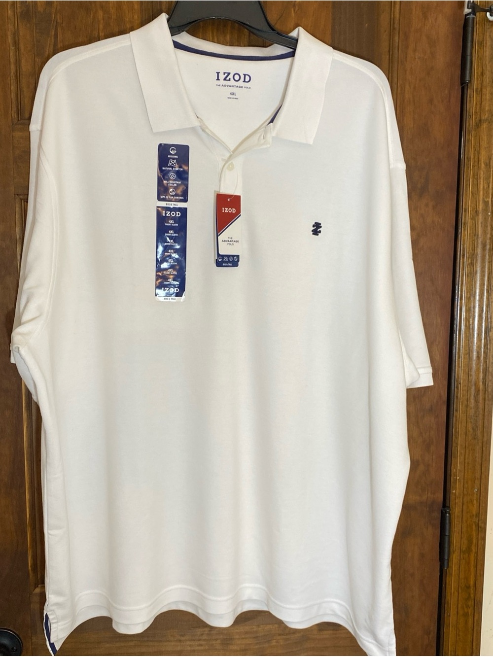 Izod White Polo with Navy Logo